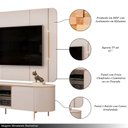 Ver imagem 3 de Painel e Bancada Tv 65" 2 Portas Deep Luminárias Douradas Pés Metálicos Offwhite G18 - Gran Belo