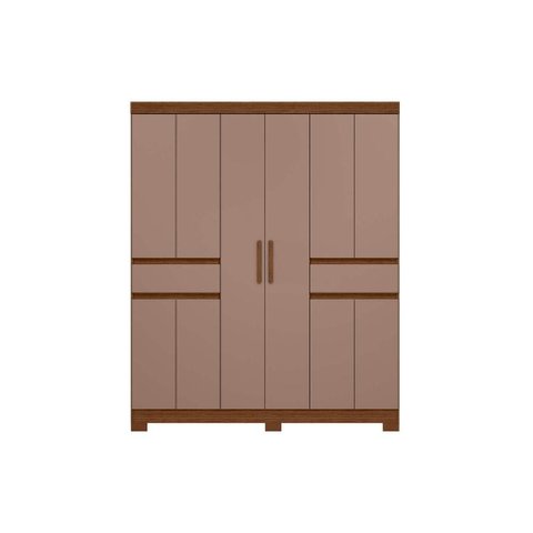 Guarda Roupa Olímpia 10 Portas e 2 Gavetas - Nogueira Cappuccino - Albatroz