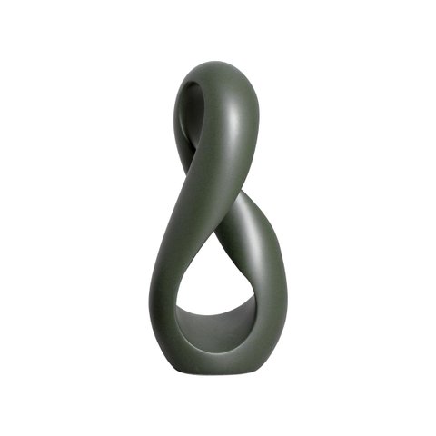 Escultura Decorativa de Mesa em Cerâmica Infinito Vertical Verde Lúpulo
