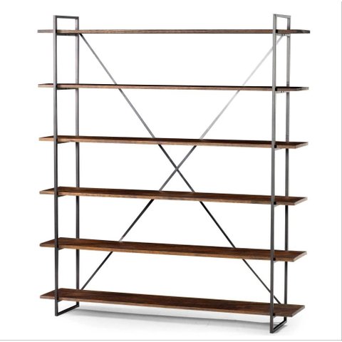 Estante Spotlight em Madeira Rustic Brown com Estrutura Aco Grafite 1,40 Mt (larg) - 55625