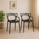 Ver imagem 2 de Kit 2 Cadeiras Allegra Pretas – Design Moderno, Resistente e Fácil de Limpar