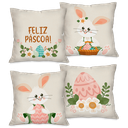 Ver imagem 1 de Kit com 4 Capas para Almofadas Decorativas Coelho e Coelha da Páscoa