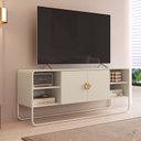 Ver imagem 1 de Rack Orgânico para TV até 55 Polegadas 150cm 2 Portas Metal Luna BP Offwhite