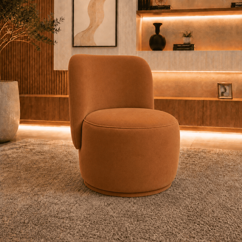 Poltrona Decorativa Bia Orgânica Veludo Recepção Sala Estar Quarto