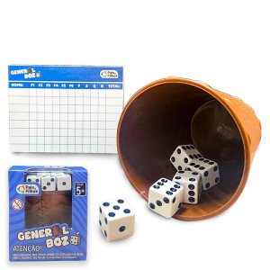 General Bozó Jogo de Dados com Copo Brinquedo Educativo Pais e Filhos