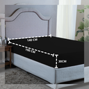 Ver imagem 2 de Forro Cama Casal 400 Fios Poliéster com Elástico Toque Macio:preto