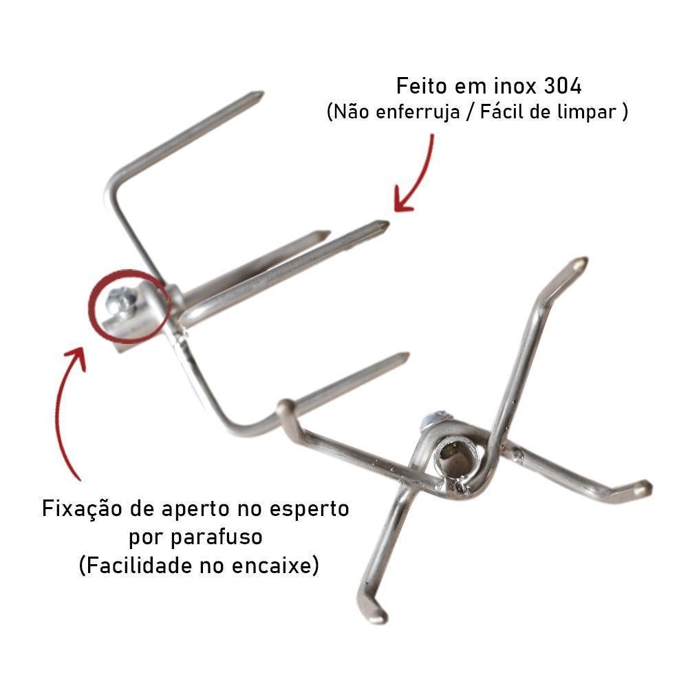 Espeto de Garras Giratório Premium para Frango Issi Grill - 3