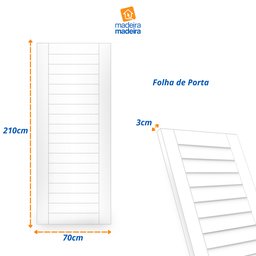 Folha de Porta Madeira Tauari 210x70cm Malta Mapaf  - 3