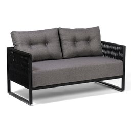 Namoradeira Corda Náutica - Living, Varanda, Estar - Namoradeira Araxá – Preto Linho Cinza - 2