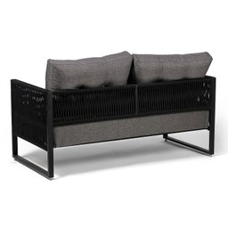 Namoradeira Corda Náutica - Living, Varanda, Estar - Namoradeira Araxá – Preto Linho Cinza - 3