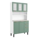 Ver imagem 1 de Cozinha Compacta de Aço 6 Portas Colors Bertolini - Verde/branco