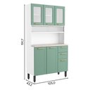 Ver imagem 3 de Cozinha Compacta de Aço 6 Portas Colors Bertolini - Verde/branco