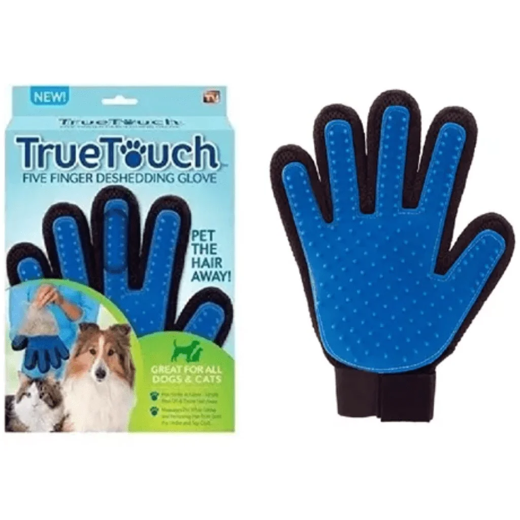 Luva Tira Pelos Pet Removedor Rasqueadeira Profissional Azul - 1