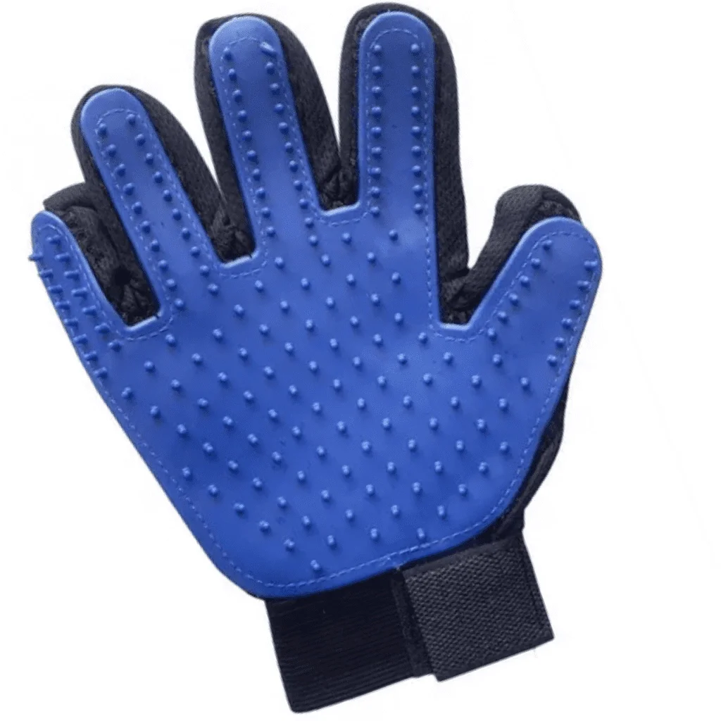 Luva Tira Pelos Pet Removedor Rasqueadeira Profissional Azul - 5