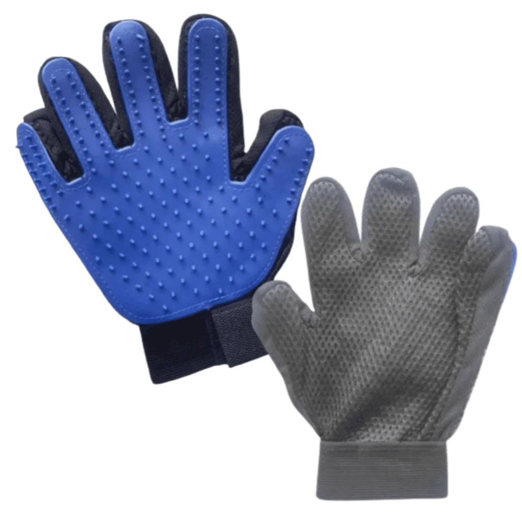 Ver imagem 6 de Luva Tira Pelos Pet Removedor Rasqueadeira Profissional Azul