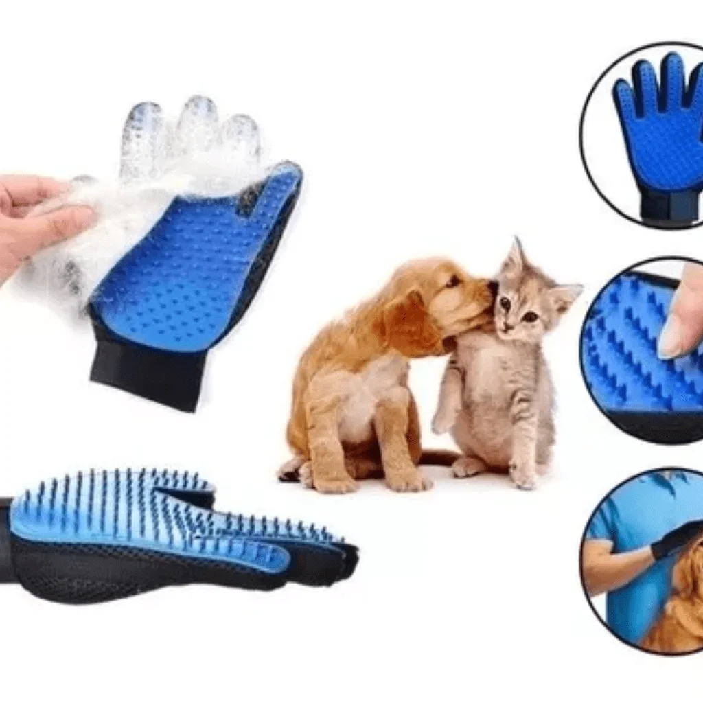 Ver imagem 7 de Luva Tira Pelos Pet Removedor Rasqueadeira Profissional Azul