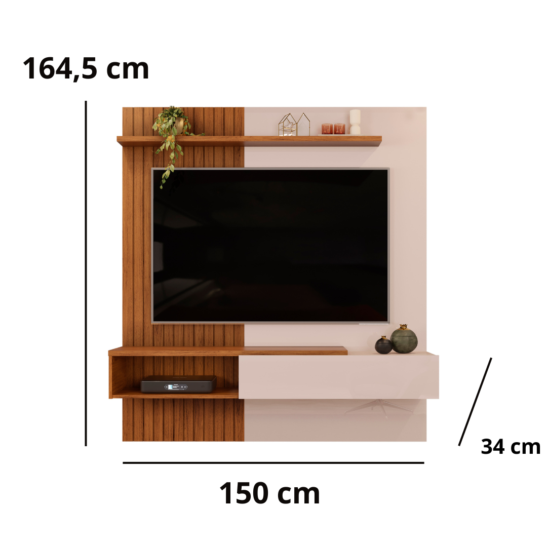 Painel para Tv até 65 Polegadas Tito Freijó/offwhite - Dj Móveis - 4