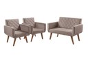 Ver imagem 1 de Conjunto Anabelle 2 Poltronas de 1 Lugar 1 Poltrona 2 Lugares Braço Unidecor Cappuccino