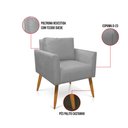 Ver imagem 6 de Kit 2 Poltronas Aline Suede Cinza Pés Palito Castanho - D’Rossi