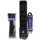 Ver imagem 3 de Filtro de Linha 5 Tomadas 2p+t - 10a 250v - Preto - Naticon