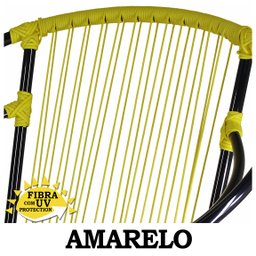 Conjunto 3 Cadeiras Eclipse de Área, Fibra Sintética, Varanda, Artesanal Amarelo - PANERO 12 - 4