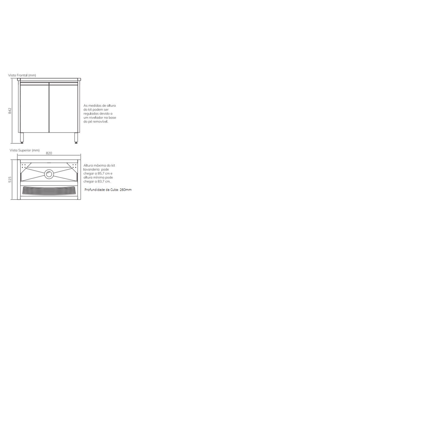 Gabinete com Tanque Inox 82x51,5x85 Alto Brilho Docol - 2