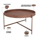 Ver imagem 4 de Mesa de Centro Decorativo Sala de Estar Industrial Sintético Whisky P06 Aura - Lyam Lyam Decor