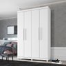 Guarda Roupa com 2,20 de Altura 4 Portas 3 Gavetas Búzios - Branco - 1