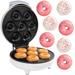 Super Máquina Donuts Rosquinhas 7 Furos Confeitaria Branco 110v Antiaderente
