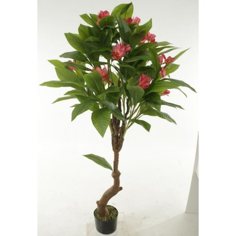 Planta Artificial Arvore Plumeria Real Toque C/pote X14 Rosa 1,40m