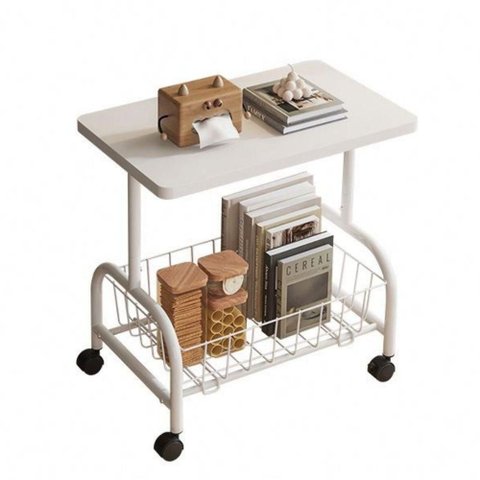 Mesa Lateral Multiuso Carrinho Auxiliar Apoio Organizador Sala Quarto Escritorio Rodinhas Notebook