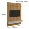 Painel Oslo Frisado para Tv até 75 Polegadas Freijó/off White - Lukaliam Móveis - 6