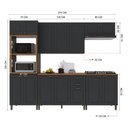 Ver imagem 2 de Armário de Cozinha Modulada Completa Fidelitá Nara 100% MDF 5 Peças 270cm 14 Portas 2 Gavetas com