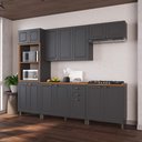 Ver imagem 3 de Armário de Cozinha Modulada Completa Fidelitá Nara 100% MDF 5 Peças 270cm 14 Portas 2 Gavetas com