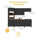 Ver imagem 5 de Armário de Cozinha Modulada Completa Fidelitá Nara 100% MDF 5 Peças 270cm 14 Portas 2 Gavetas com