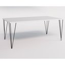 Ver imagem 3 de Conjunto De Mesa Eames Clips De Ferro Preto Tampo Branco 135x75 6 Cadeiras Preta Assento Branco
