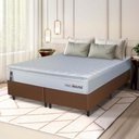 Ver imagem 1 de Conjunto Box Marrom Luanda Branco Espuma D28 King 193x203x62 - King House
