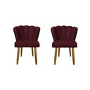 Ver imagem 1 de Kit 02 Cadeiras para Mesa de Jantar Flor Pés Palito - Balaqui Decor Cor:bordo