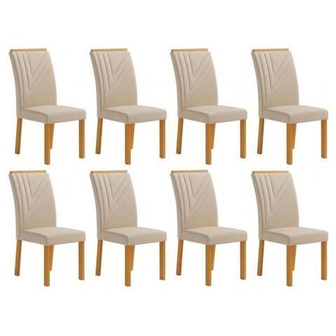 Kit 8 Cadeiras para Sala de Jantar Estofadas Miami Yescasa