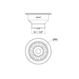 Válvula de Escoamento para Cozinha 3.1/2" Standard Docol - 2
