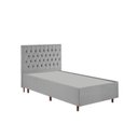 Ver imagem 1 de Kit Cama Box Solteiro e Cabeceira Estofada em Linho Cinza Realeza Espresso Móveis