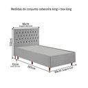 Ver imagem 4 de Kit Cama Box Solteiro e Cabeceira Estofada em Linho Cinza Realeza Espresso Móveis