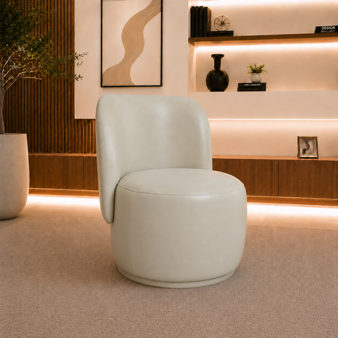 Poltrona Decorativa Bia Orgânica Corino Modena Recepção Sala Estar Quarto