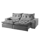 Ver imagem 1 de Sofá 2 Lugares Retrátil e Reclinável Máximo 2.00m Suede Cinza Prata - Mundial Estofados