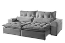 Ver imagem 1 de Sofá 2 Lugares Retrátil e Reclinável Máximo 2.00m Suede Cinza Prata - Mundial Estofados