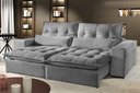 Ver imagem 2 de Sofá 2 Lugares Retrátil e Reclinável Máximo 2.00m Suede Cinza Prata - Mundial Estofados