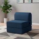 Ver imagem 1 de Poltrona Cama Adele 0,66m Linho Rústico Azul Dobrável - King House