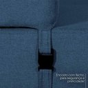 Ver imagem 7 de Poltrona Cama Adele 0,66m Linho Rústico Azul Dobrável - King House