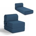 Ver mais imagens de Poltrona Cama Adele 0,66m Linho Rústico Azul Dobrável - King House