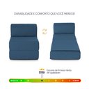 Ver imagem 5 de Poltrona Cama Adele 0,66m Linho Rústico Azul Dobrável - King House